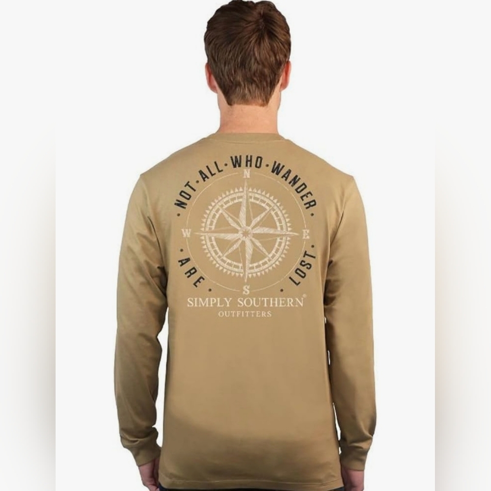 Simply Southern Men's Khaki Long Sleeve Shirt